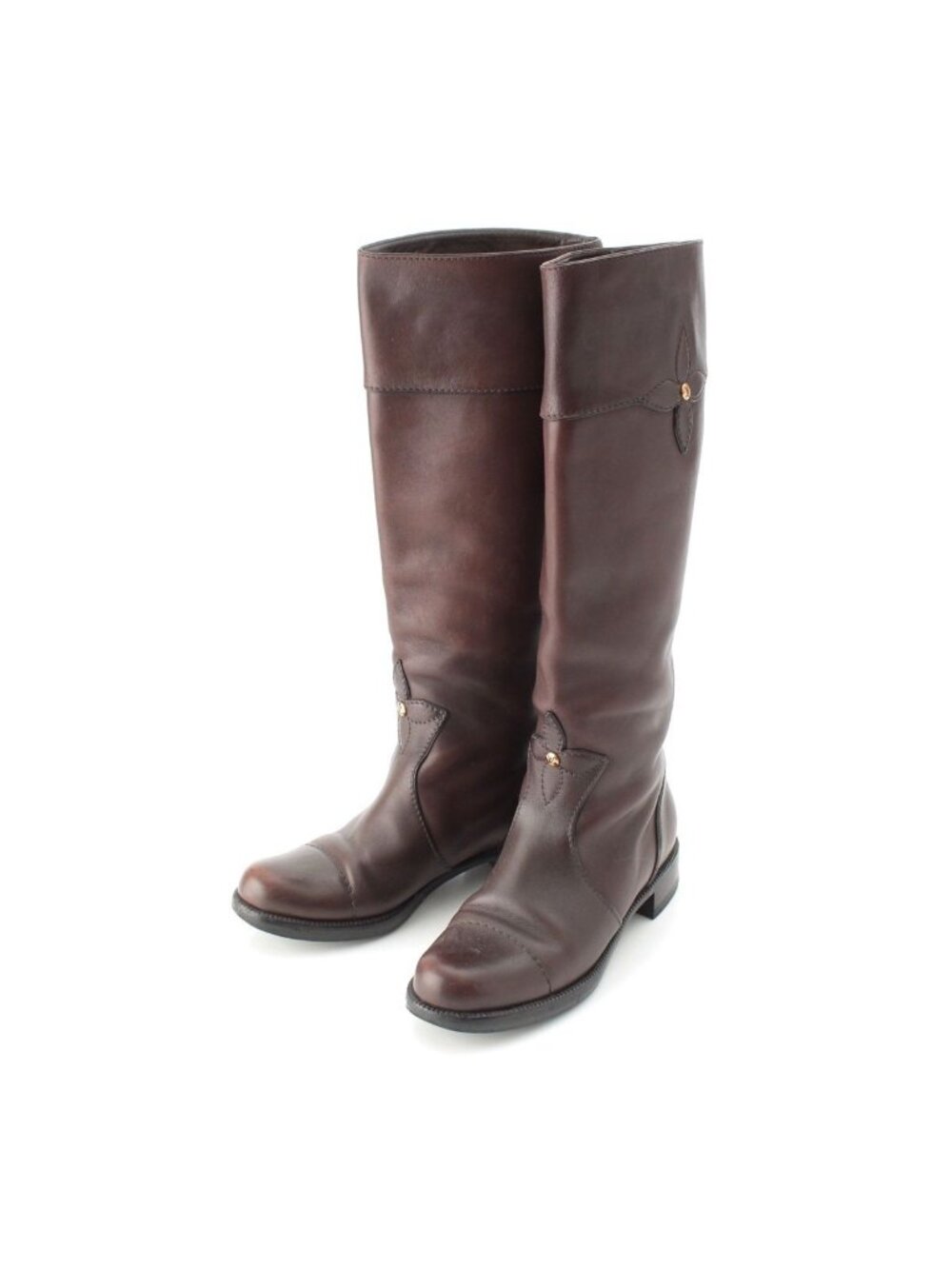 Louis Vuitton Leather Long Boots Brown